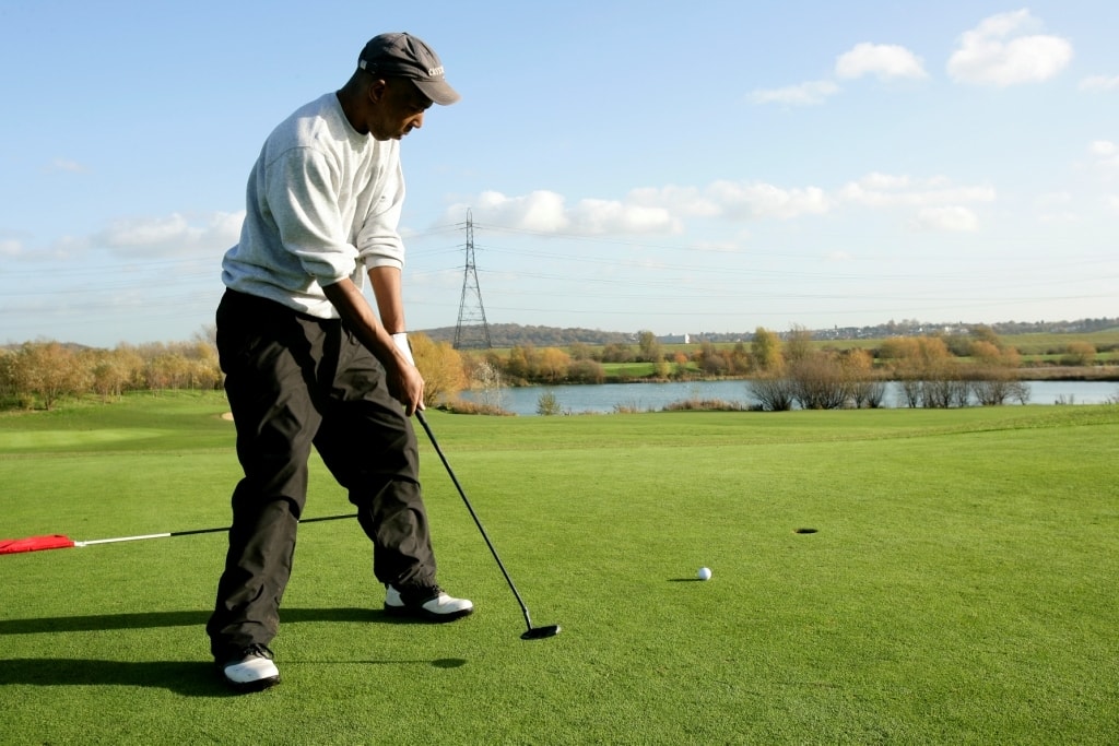 someone playing golf